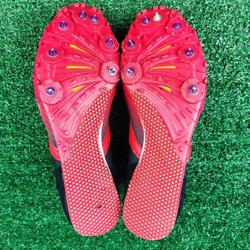 Health Track Spikes Kids Size 5 Red Black Promax H2204 Athletic Racing Shoes